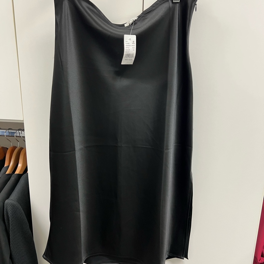 Elegant Black Satin Skirt